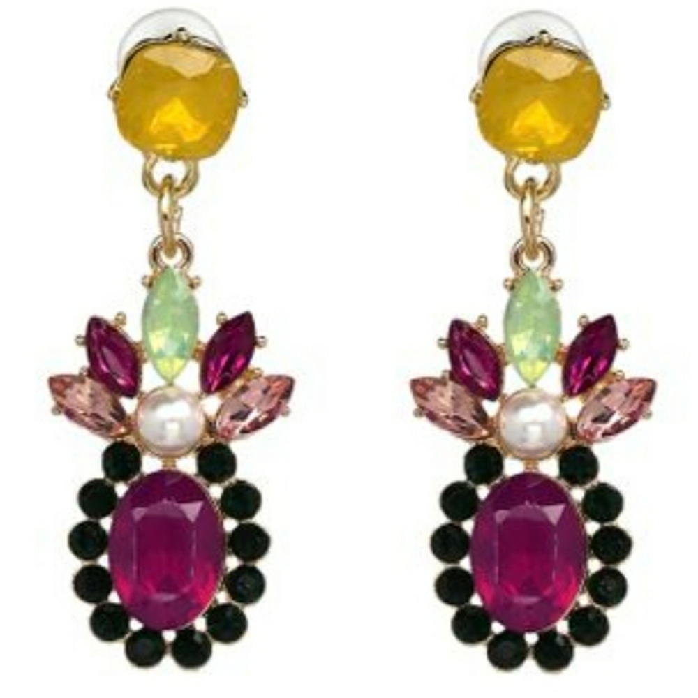 CZ multi colored earrings